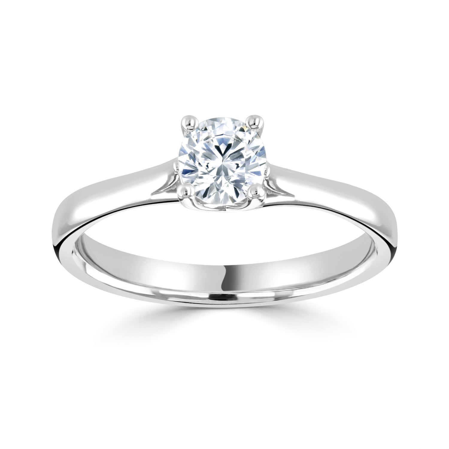 ALICIA — 18CT White Gold Lab Grown Diamond Solitaire Crossover Ring 0.6ct - Robert Anthony Jewellers, Edinburgh