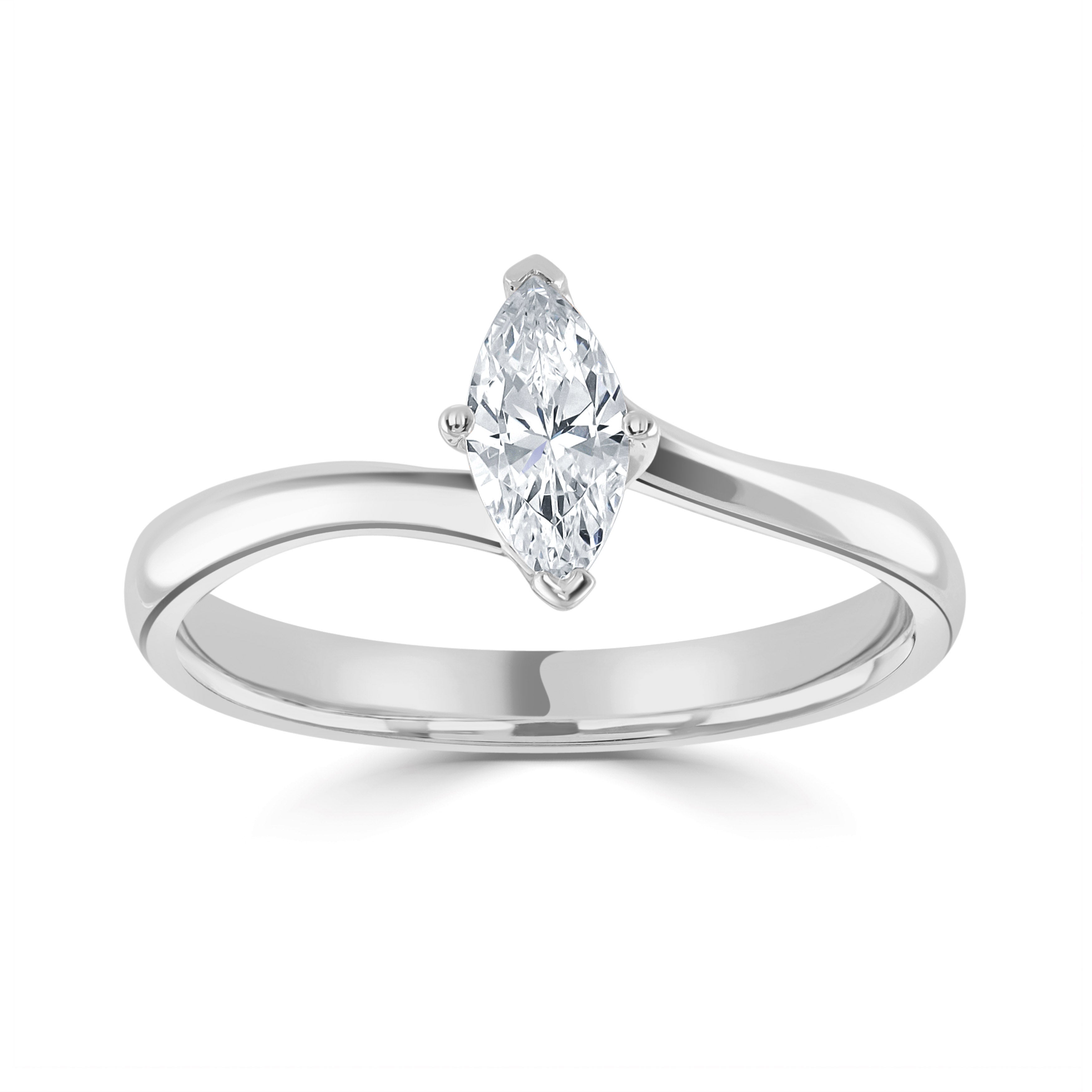 18CT White Gold Marquise Lab Grown Diamond Ring 1ct