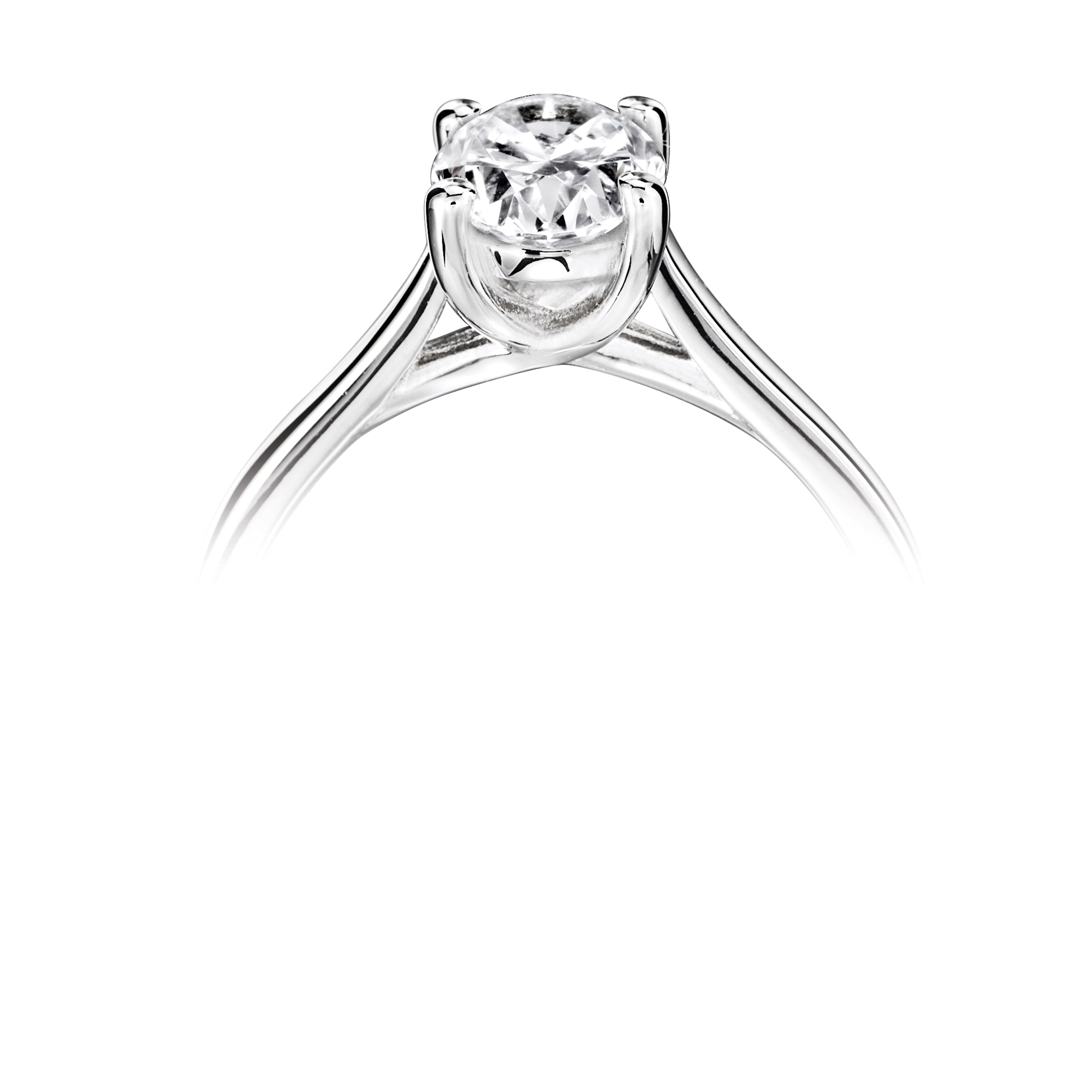 Platinum Lab Grown Oval Solitaire Diamond Ring 0.75ct