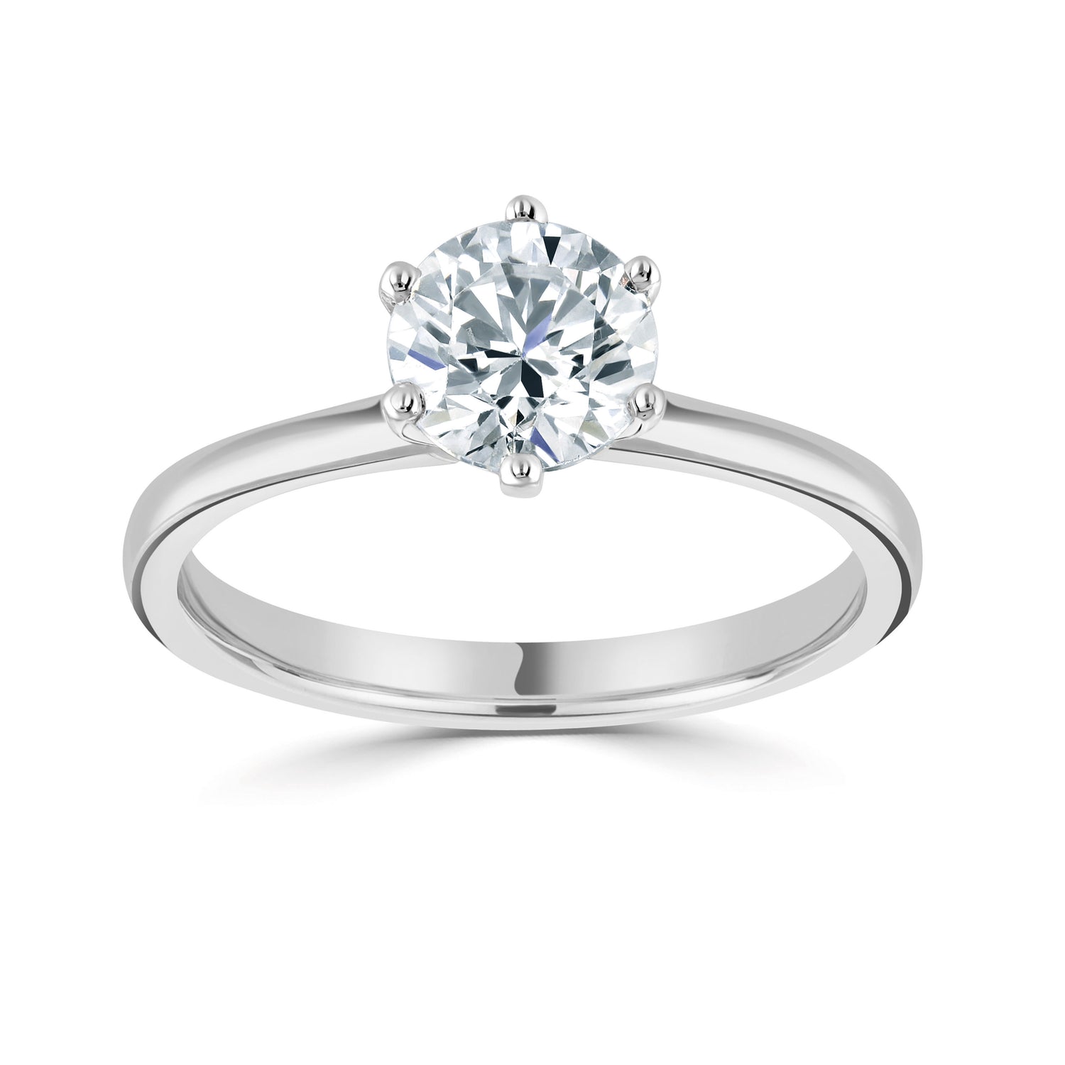 Platinum Lab Grown Round Brilliant Cut Solitaire 6 Claw - Robert Anthony Jewellers, Edinburgh