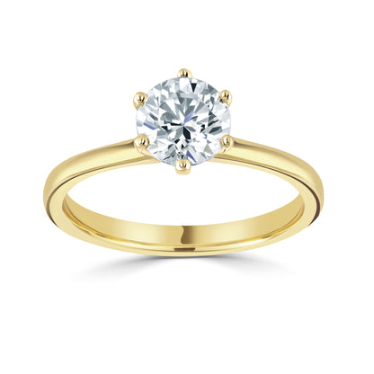 18-carat Yellow Gold Round Lab Grown Diamond Solitaire Ring 1ct - Robert Anthony Jewellers, Edinburgh