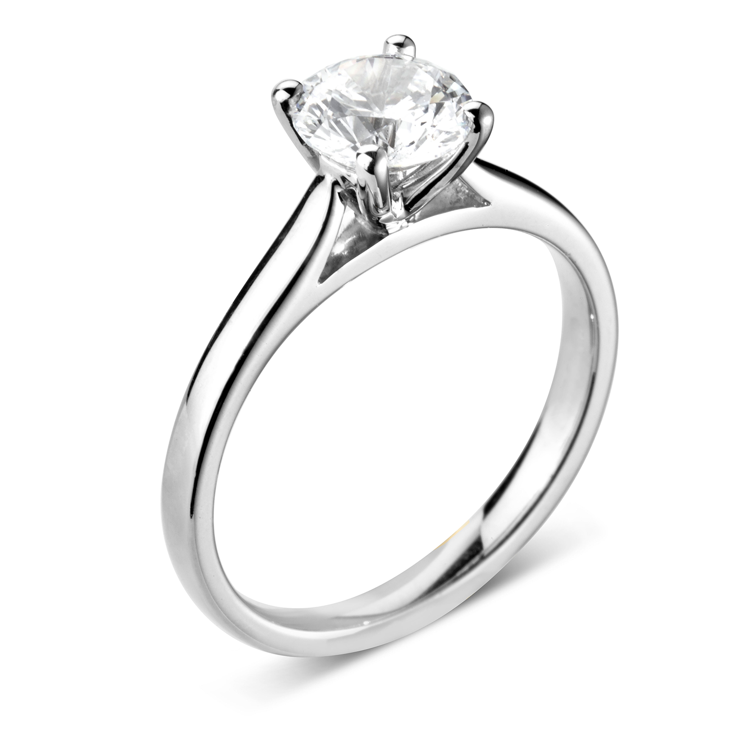 18CT White Gold Round Diamond Solitaire Ring - Robert Anthony Jewellers, Edinburgh