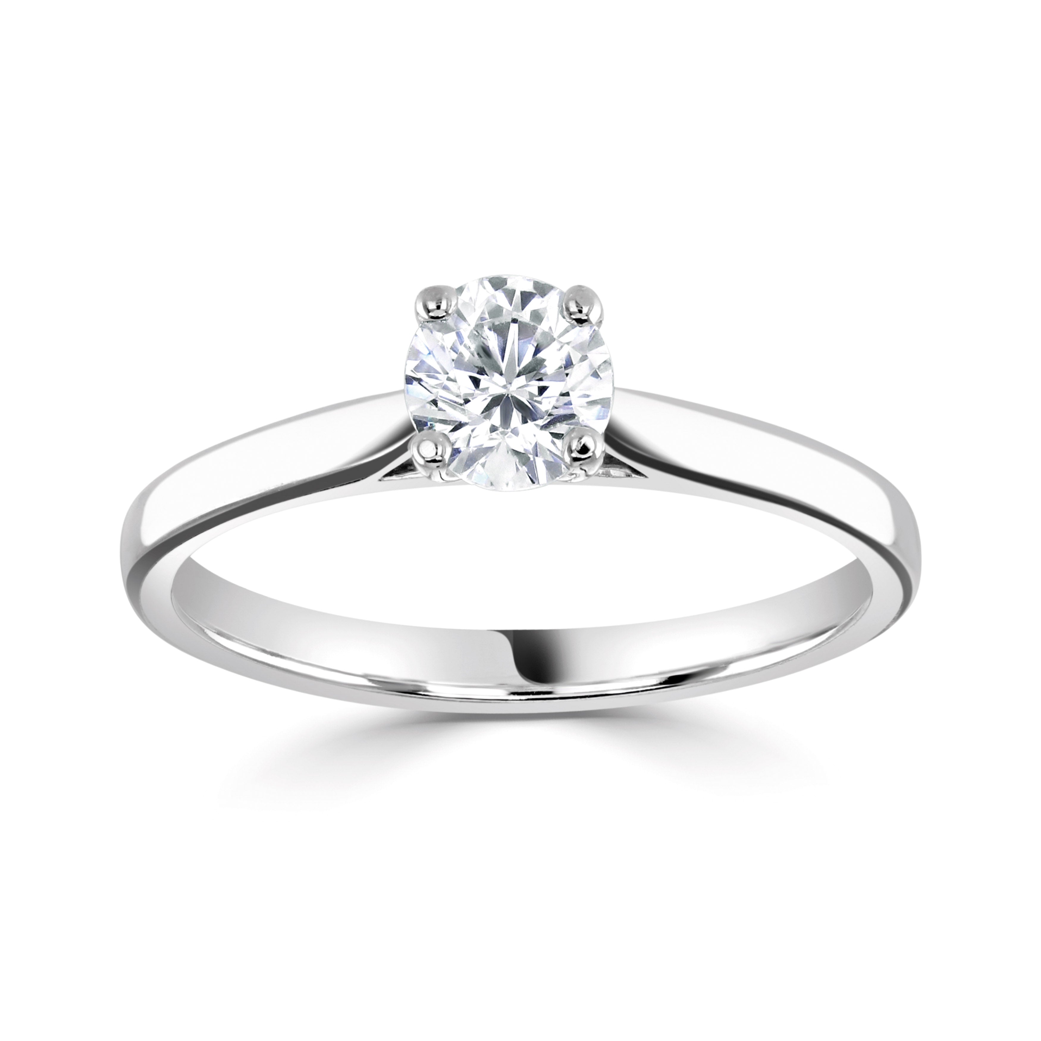 18CT White Gold Round Diamond Solitaire Ring - Robert Anthony Jewellers, Edinburgh