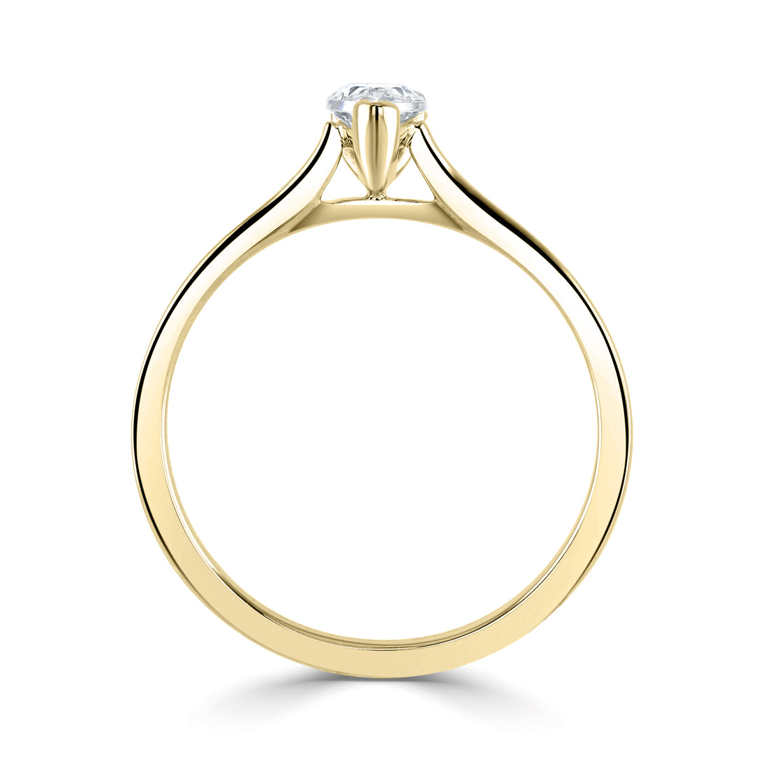 18CT Yellow Gold Pear Cut Lab Grown Diamond Solitaire Ring 1ct