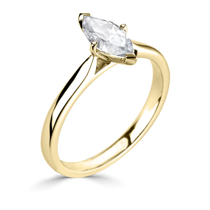 18CT Yellow Gold Marquise Lab Grown Diamond Solitaire Ring 1ct - Robert Anthony Jewellers, Edinburgh