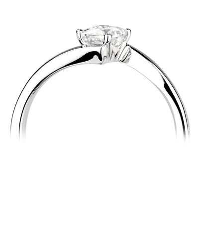 Platinum Princess Cut Lab Grown Diamond Crossover Ring 1.11ct