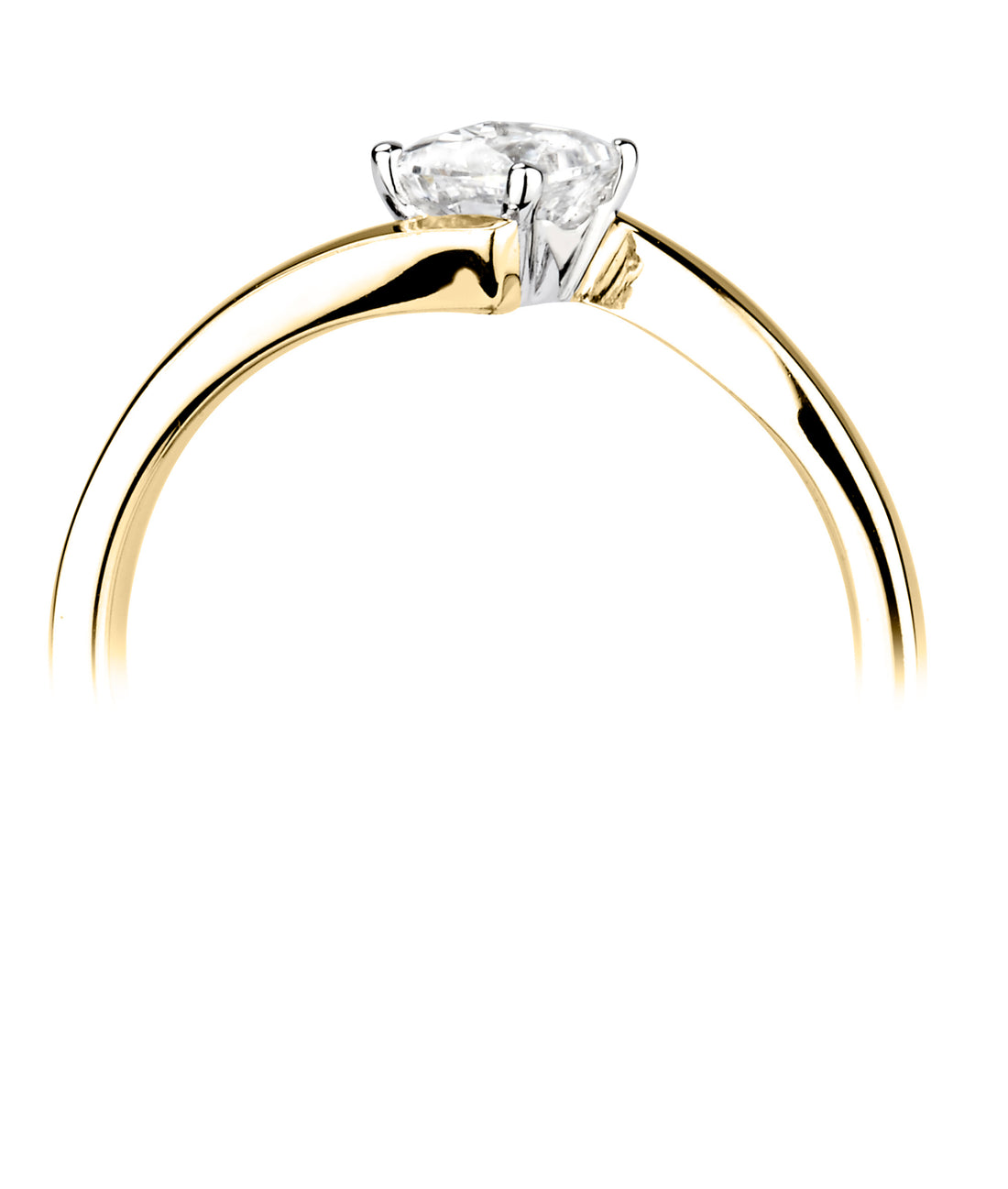 18CT Yellow Gold Princess Cut Diamond Cross Over Solitaire Ring - Robert Anthony Jewellers, Edinburgh