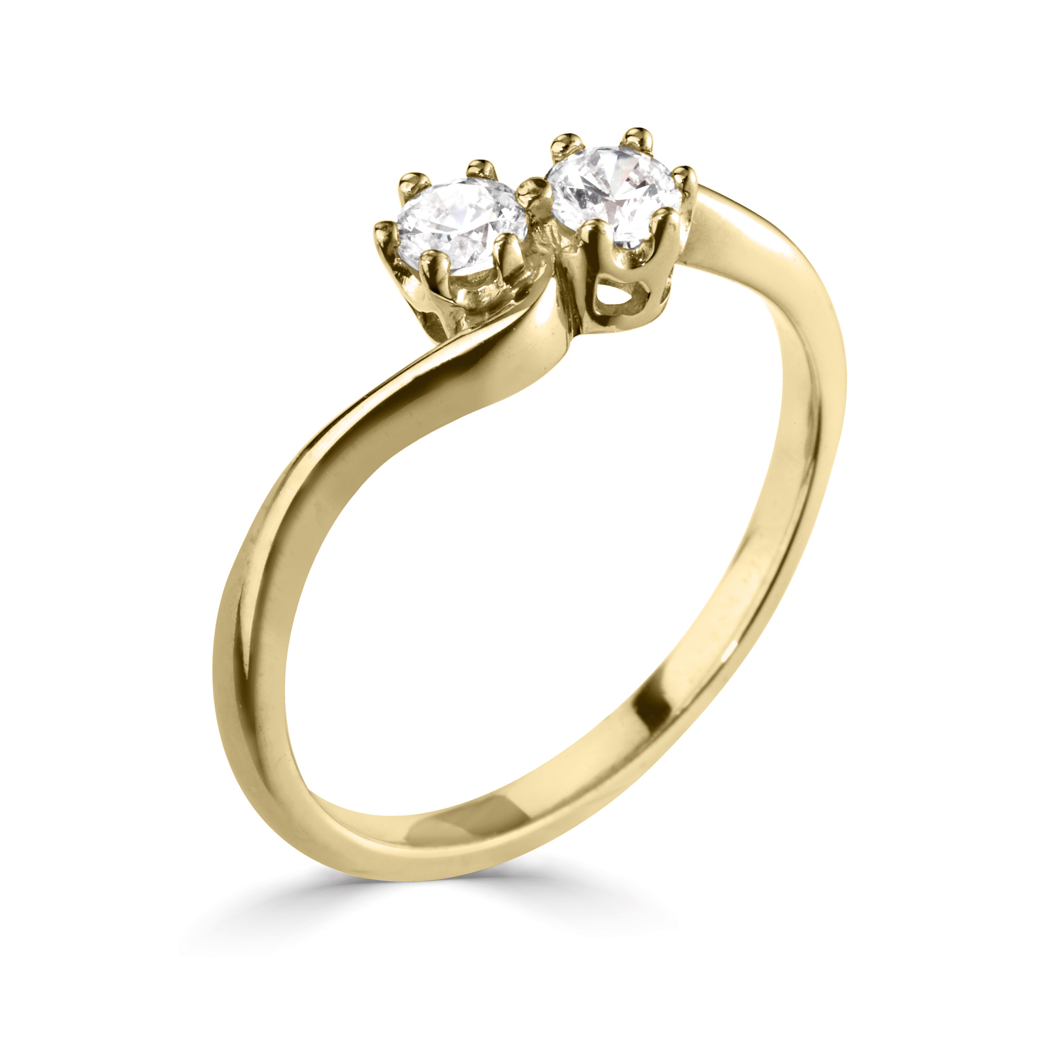 Two stone diamond ring sale yellow gold