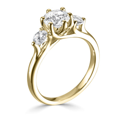 18CT Yellow Gold Lab Grown Diamond 3 Stone Ring 1.2cts - Robert Anthony Jewellers, Edinburgh