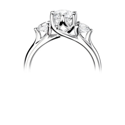18CT White Gold Three Stone Lab Grown Diamond Ring 1.2cts - Robert Anthony Jewellers, Edinburgh