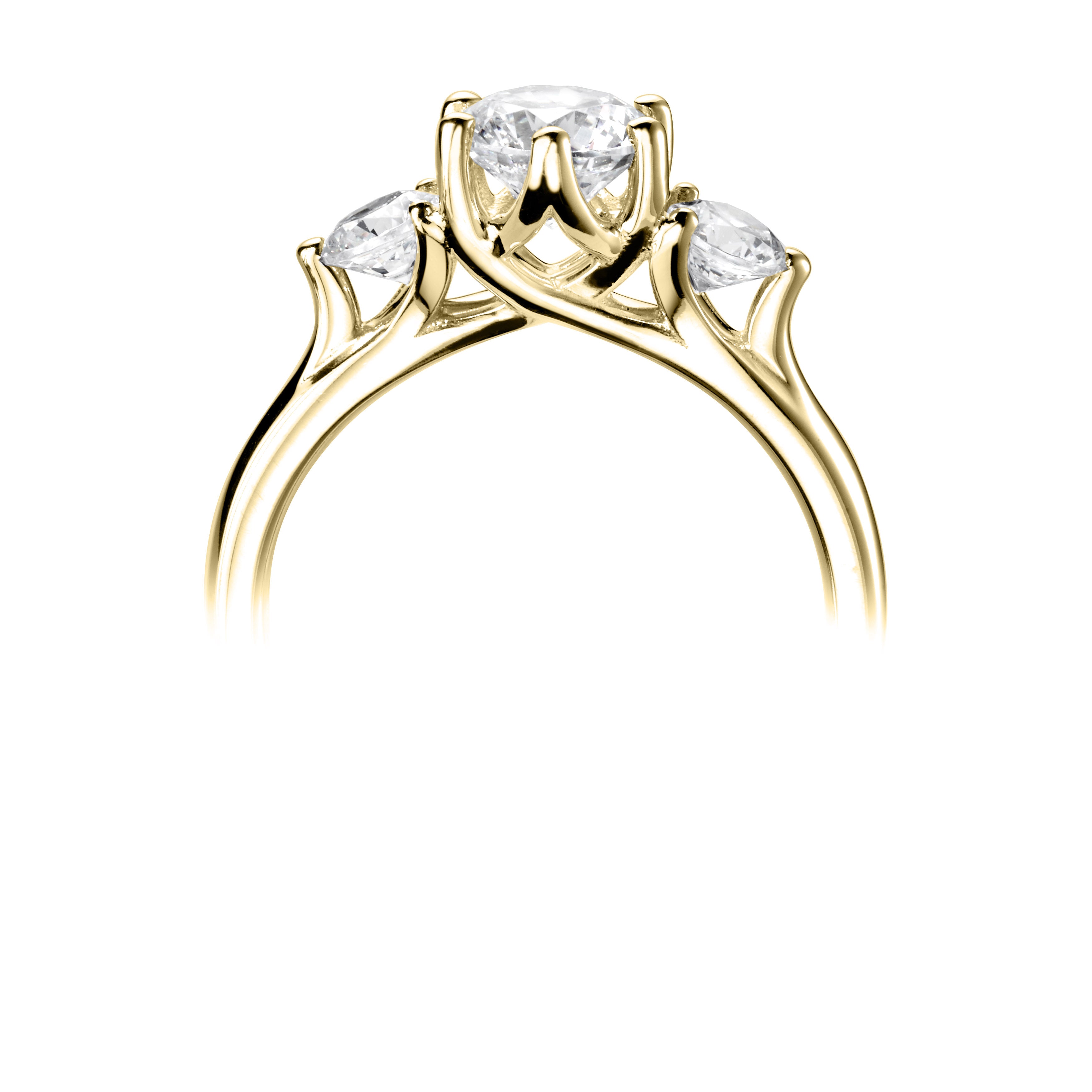 18CT Yellow Gold Lab Grown Diamond 3 Stone Ring 1.2cts - Robert Anthony Jewellers, Edinburgh