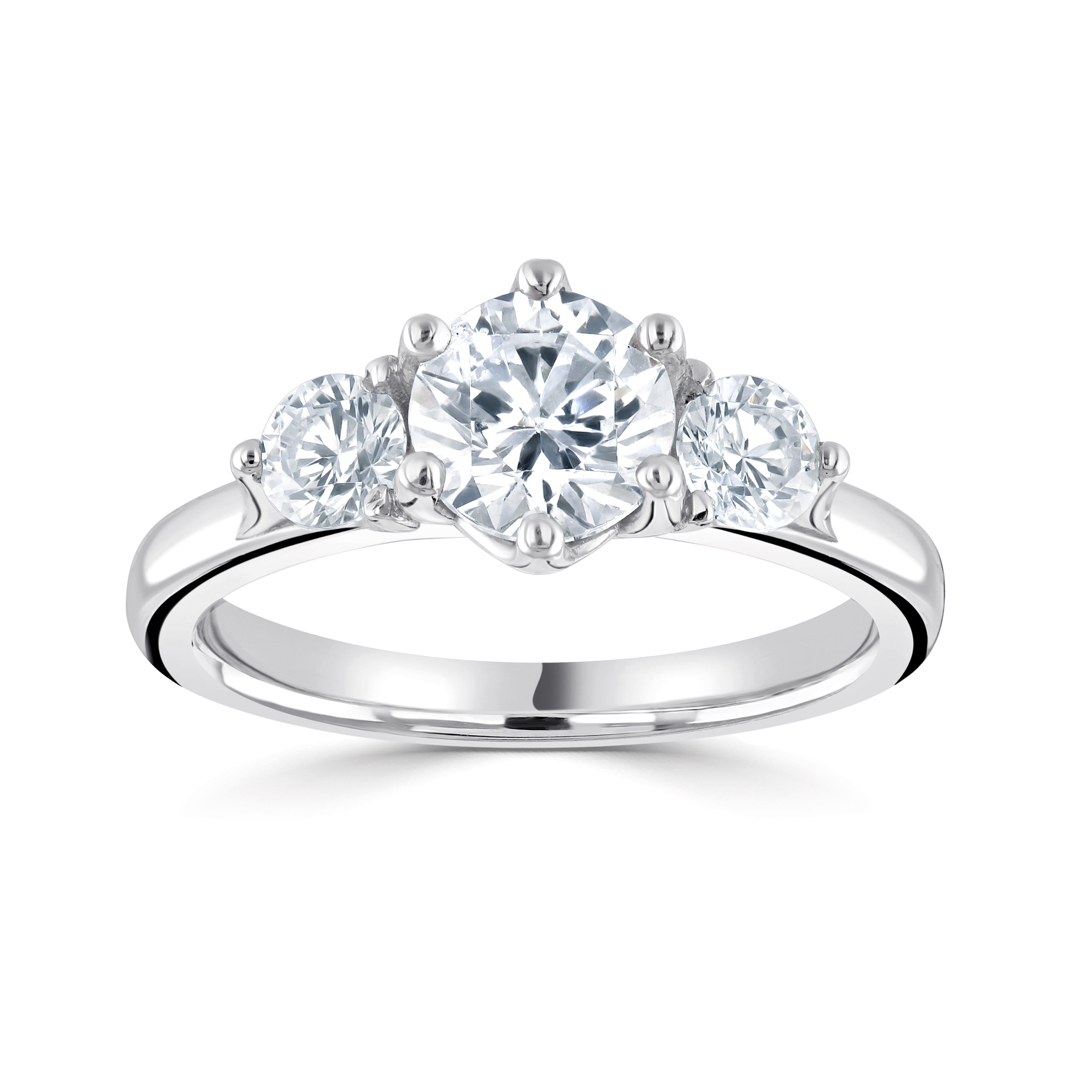 18CT White Gold Three Stone Lab Grown Diamond Ring 1.2cts - Robert Anthony Jewellers, Edinburgh