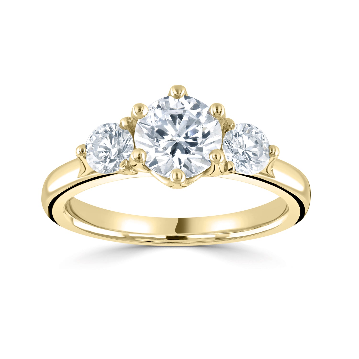 18CT Yellow Gold Lab Grown Diamond 3 Stone Ring 1.2cts - Robert Anthony Jewellers, Edinburgh