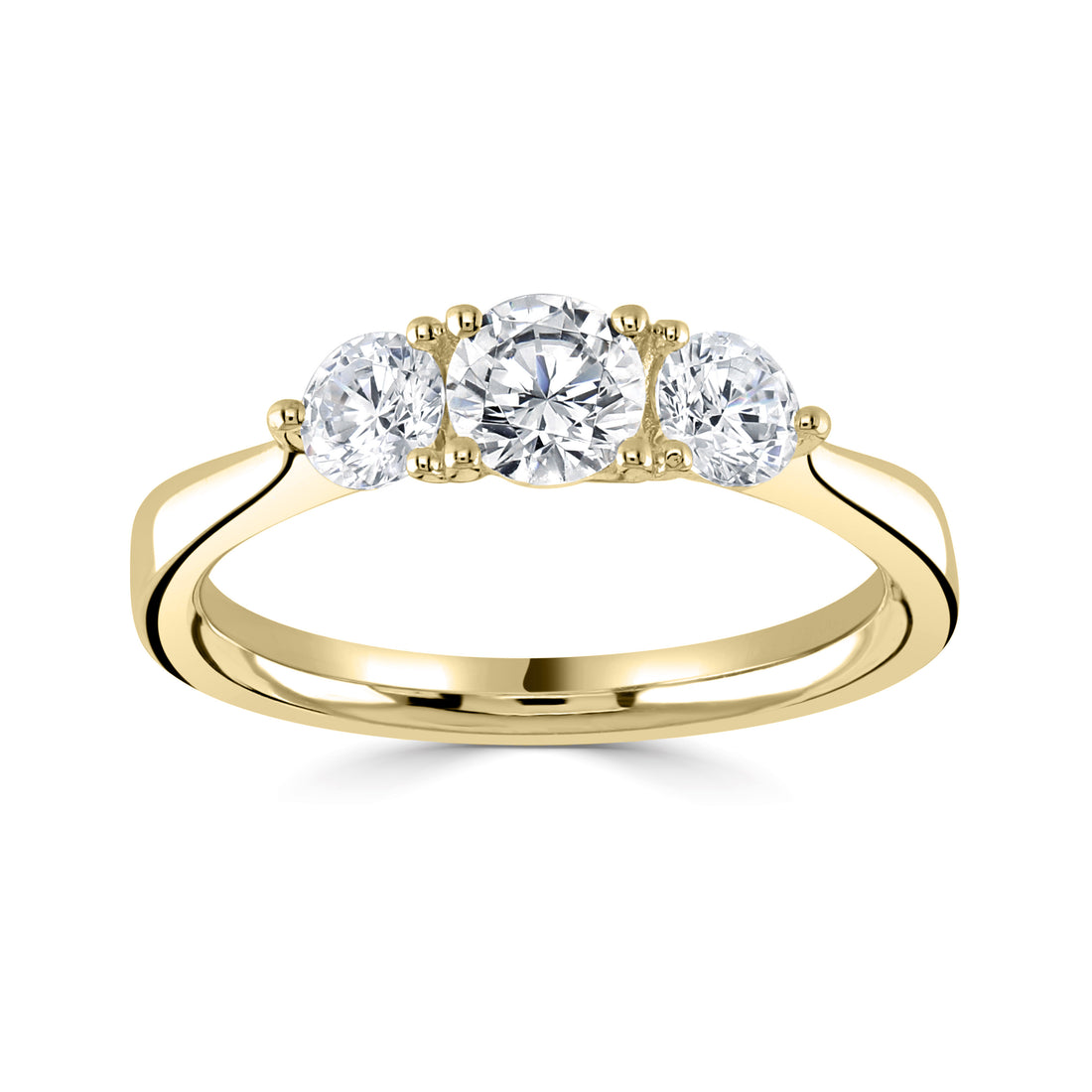 18CT YELLOW GOLD DIAMOND 3 STONE RING - Robert Anthony Jewellers, Edinburgh