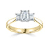 18-Carat Yellow Gold Emerald Cut Three Stone Lab Grown Diamond Ring 1cts - Robert Anthony Jewellers, Edinburgh