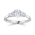 18CT White Gold Oval and Pear Diamond Three Stone Ring - Robert Anthony Jewellers, Edinburgh