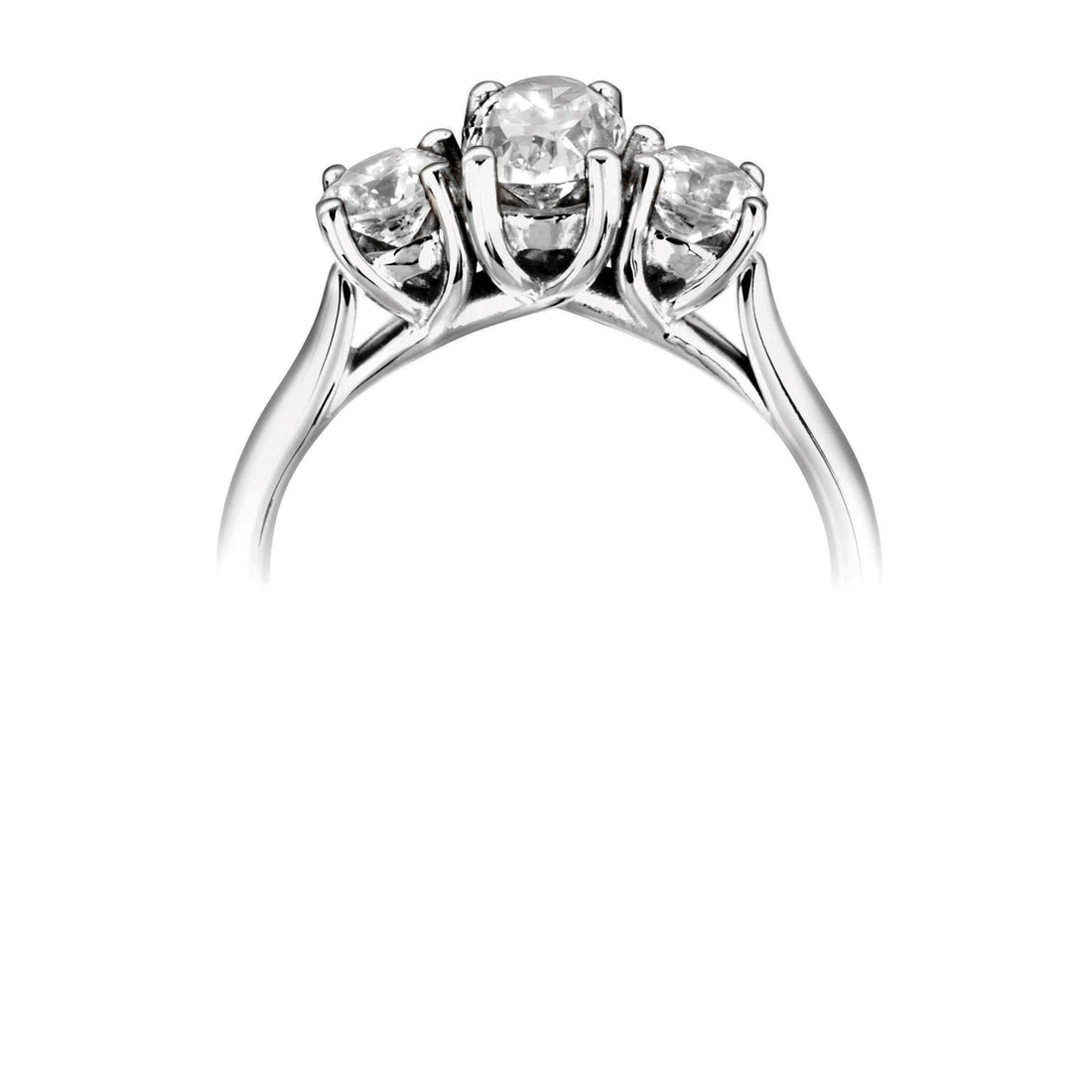 18CT WHITE GOLD THREE STONE RING - Robert Anthony Jewellers, Edinburgh