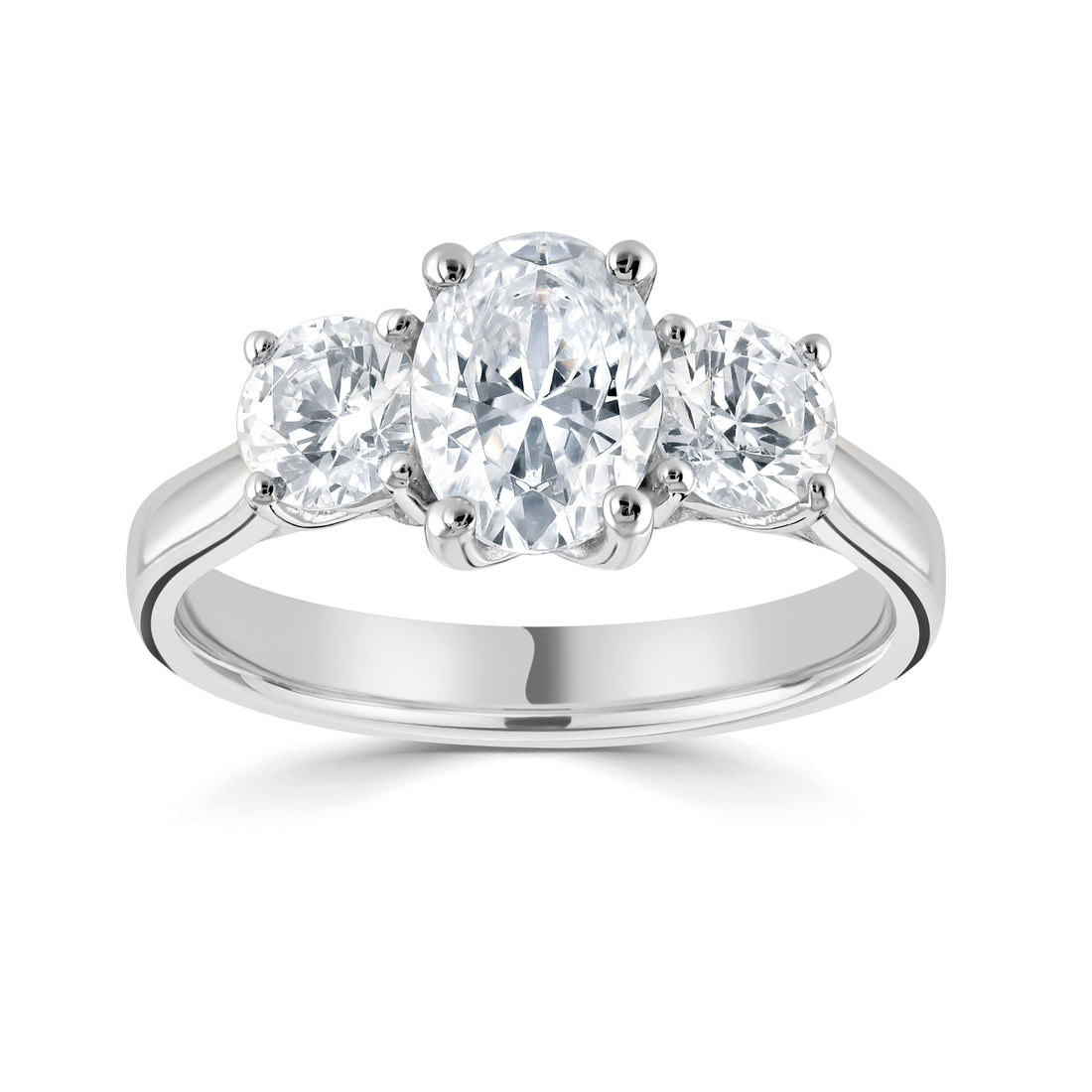 18CT WHITE GOLD THREE STONE RING - Robert Anthony Jewellers, Edinburgh