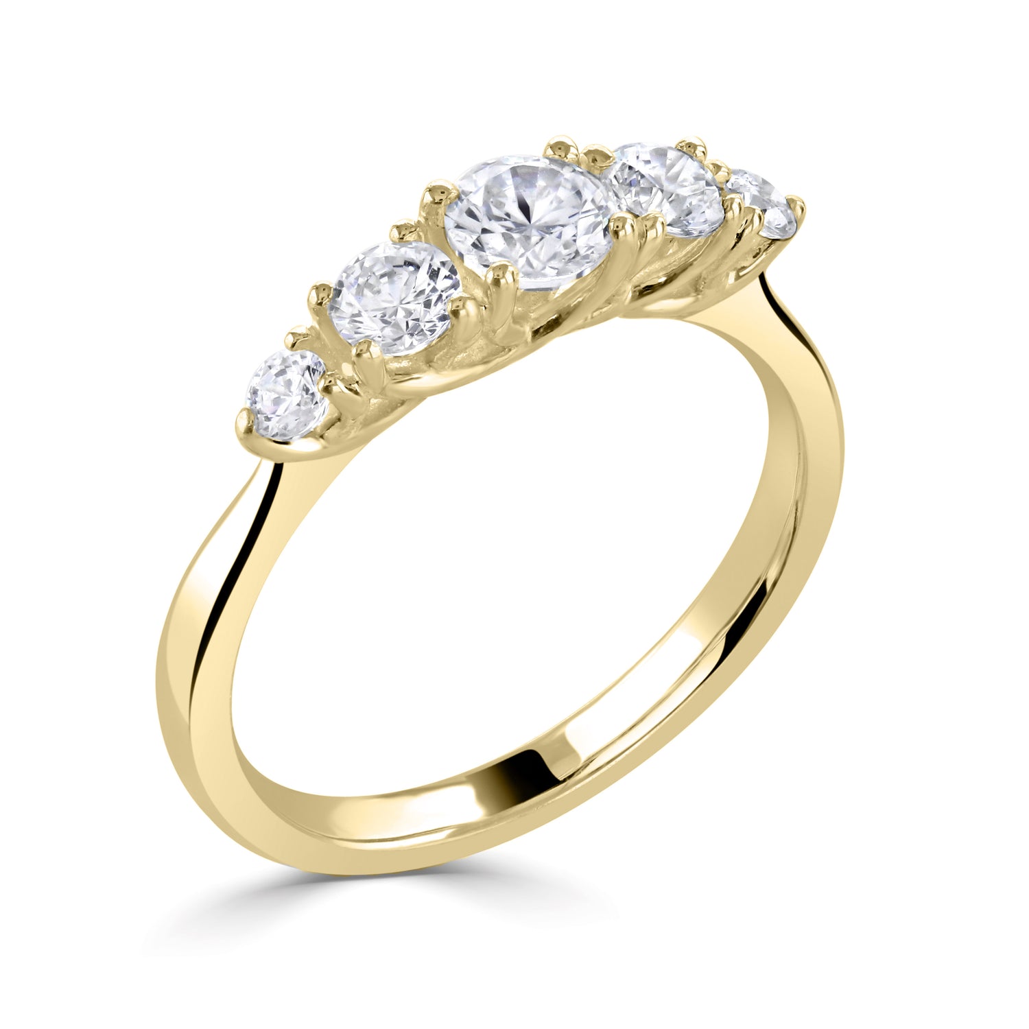 ETERNAL — 18CT Yellow Gold 5 Stone Graduated Diamond Ring - Robert Anthony Jewellers, Edinburgh