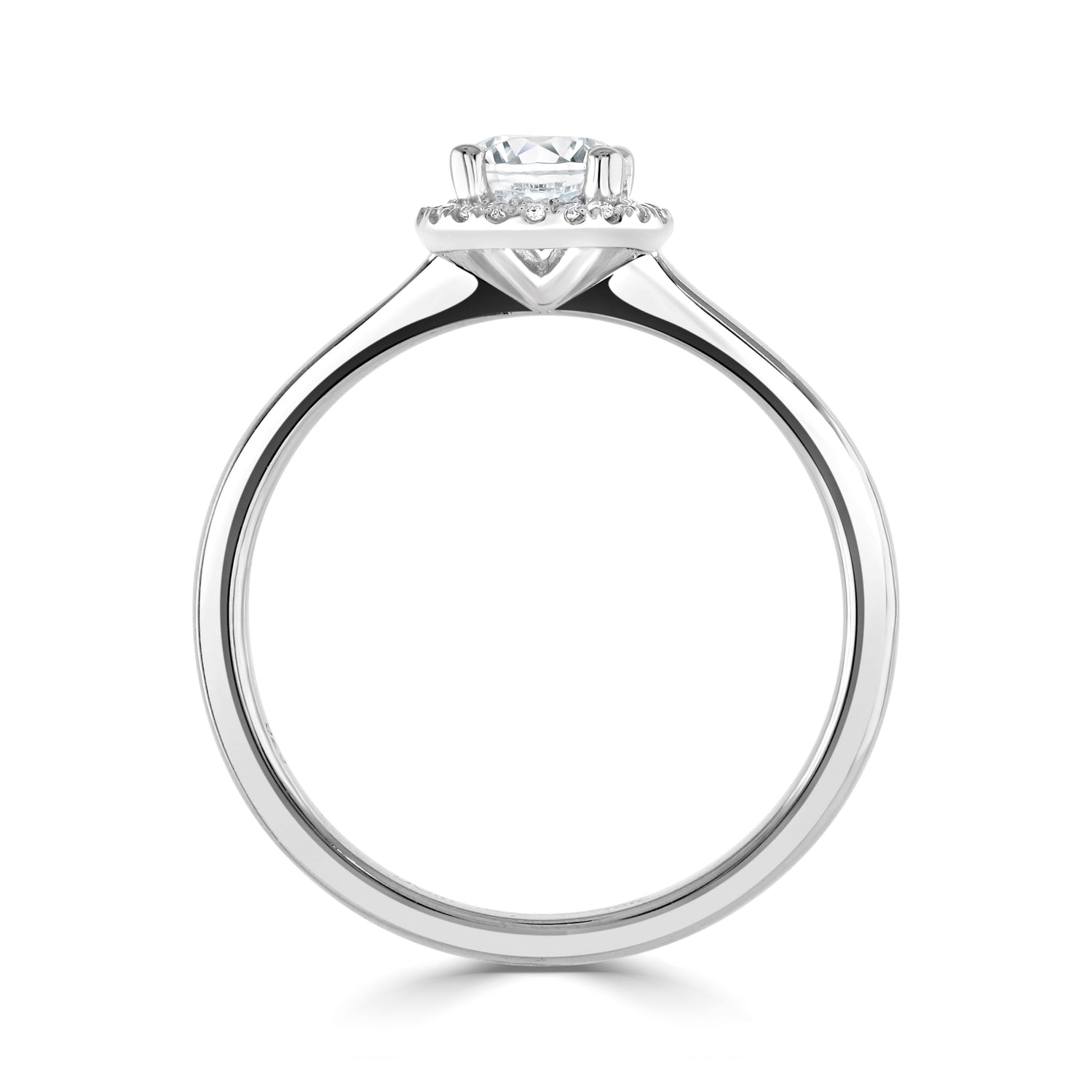 18CT White Gold Round Diamond Halo Ring