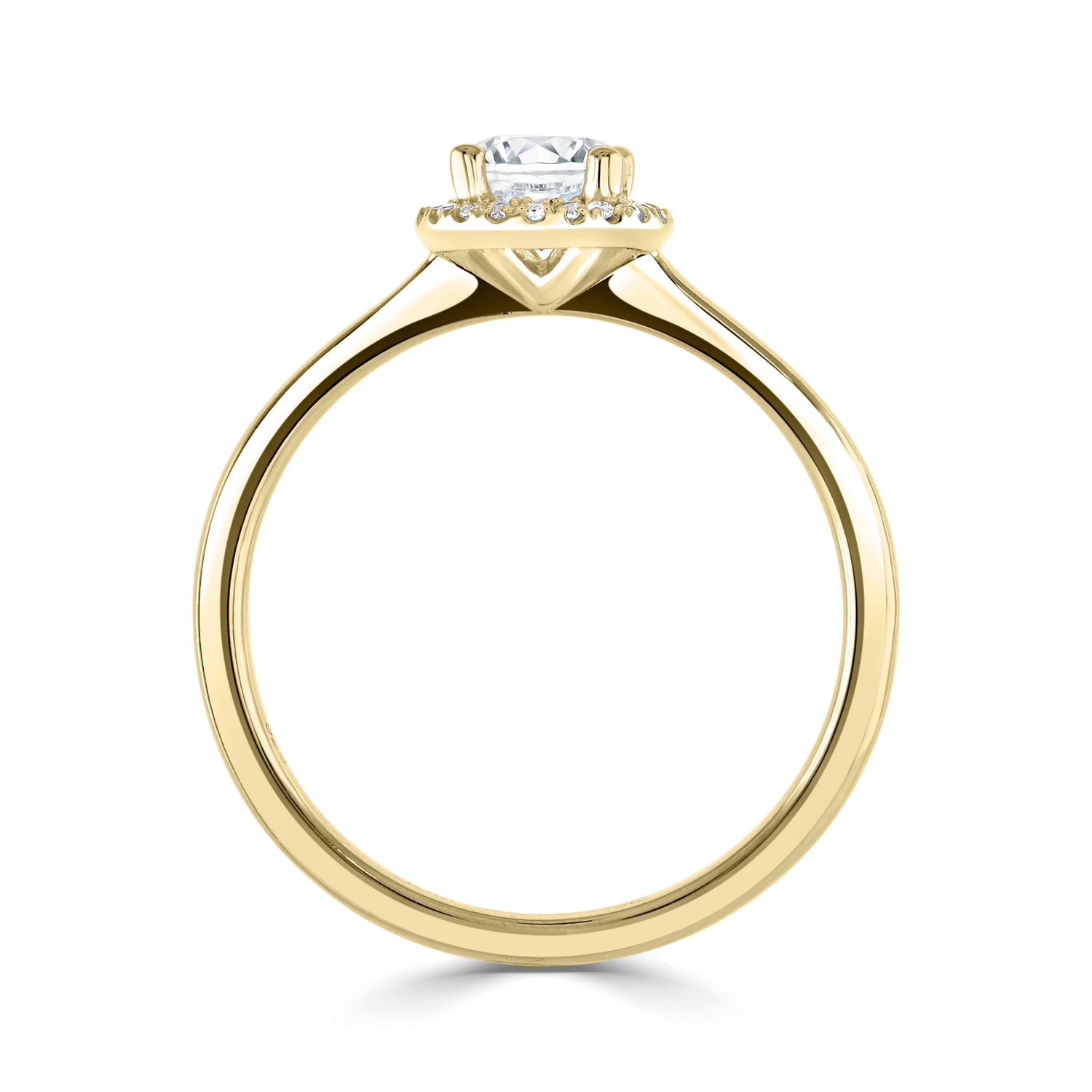 18CT Yellow Gold Round Diamond Halo Ring - Robert Anthony Jewellers, Edinburgh