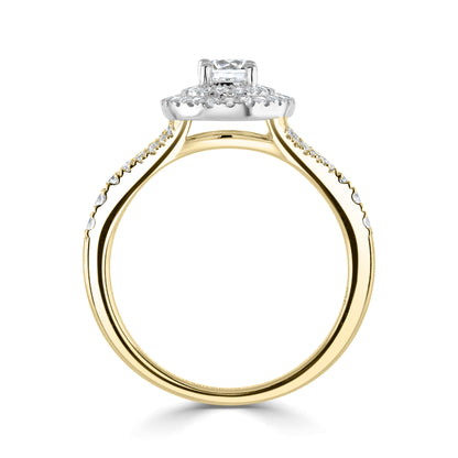 18CT Yellow Gold Double Halo Oval Lab Grown Diamond Ring 1.15cts - Robert Anthony Jewellers, Edinburgh