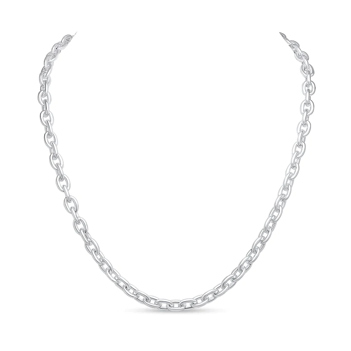 Silver 7mm Cable Chain with T-Bar - Robert Anthony Jewellers, Edinburgh