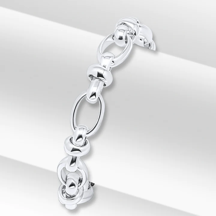Silver Handmade 10.7mm Oval Pinched Link Chain - Robert Anthony Jewellers, Edinburgh