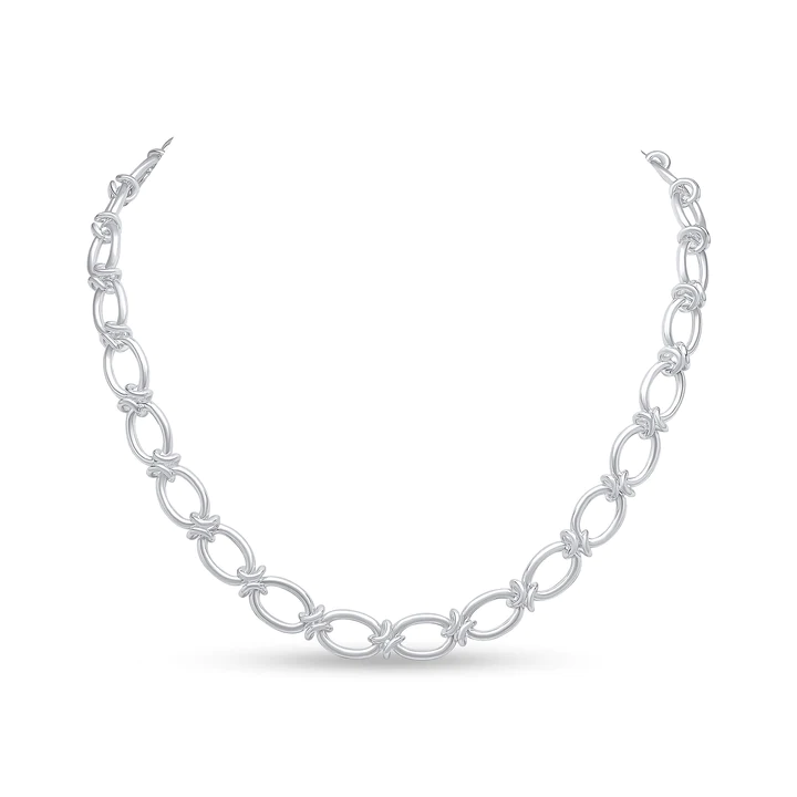 Silver Handmade 10mm Oval Knot Chain