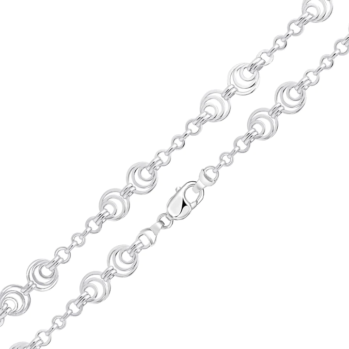 Silver Handmade 14.5mm Linked Circles Chain - Robert Anthony Jewellers, Edinburgh