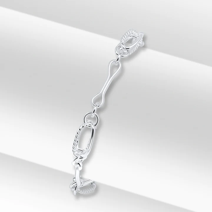 Silver Handmade 7.6mm Pinch Pin Cage Chain - Robert Anthony Jewellers, Edinburgh