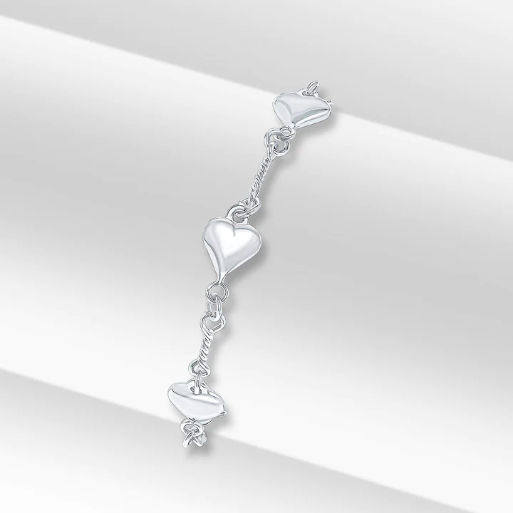 Silver Handmade 8.5mm Heart Twist Chain - Robert Anthony Jewellers, Edinburgh