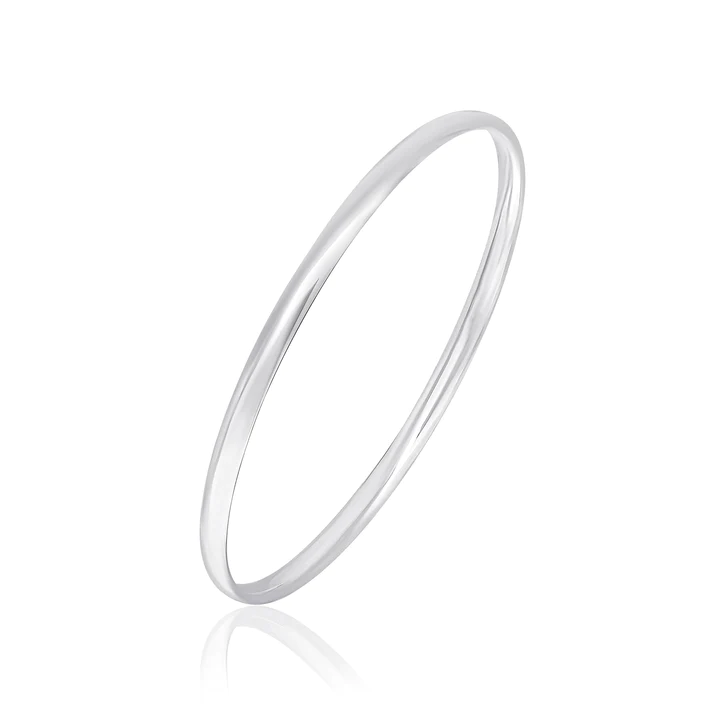 Silver Solid Court Bangle