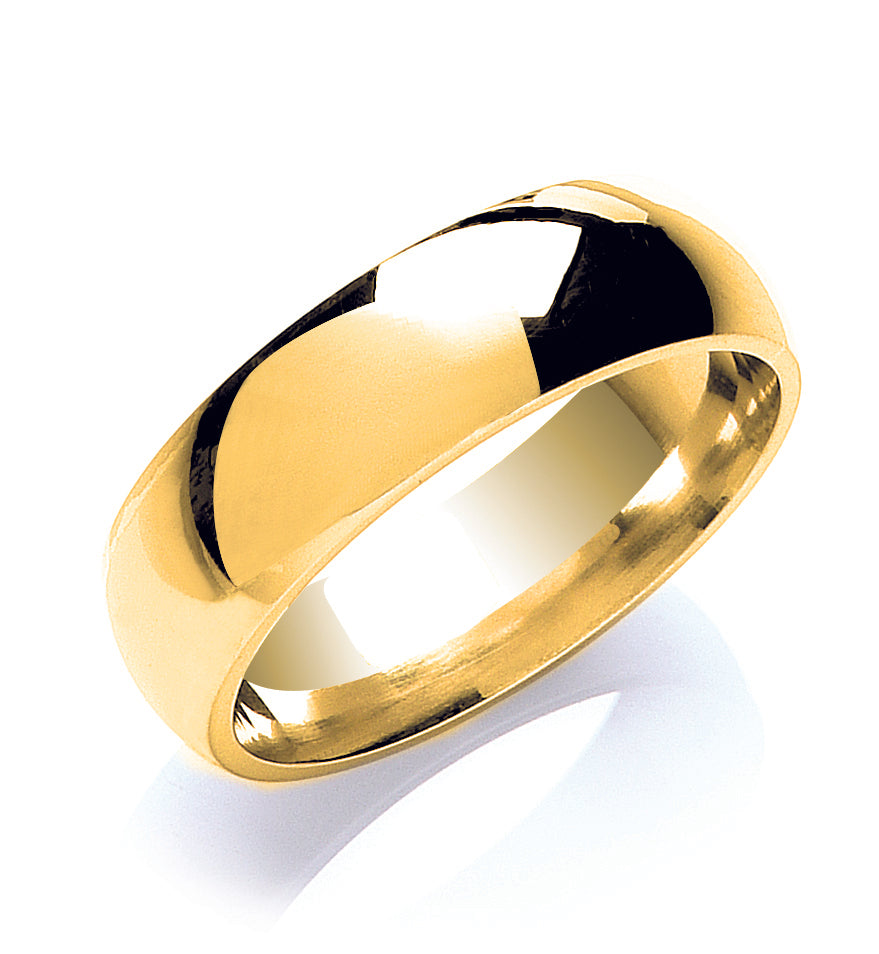 7mm Classic 9ct Traditional Court Shaped Wedding Band - Robert Anthony Jewellers, Edinburgh