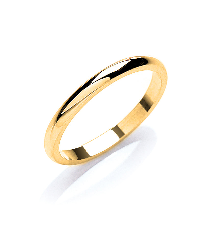 2mm Classic 9ct D-Shaped Wedding Band - Robert Anthony Jewellers, Edinburgh