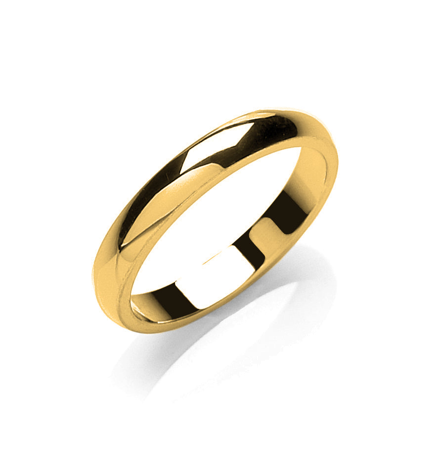 3mm Classic 9ct D-Shaped Wedding Band - Robert Anthony Jewellers, Edinburgh