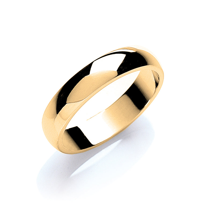 4mm Classic 9ct D-Shaped Wedding Band - Robert Anthony Jewellers, Edinburgh