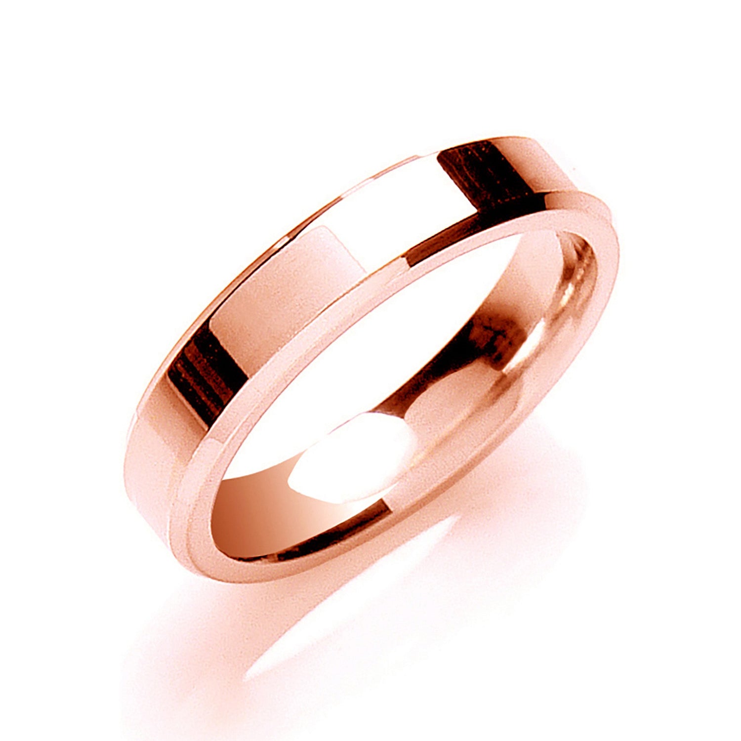 4mm 9CT Gold Flat Court Bevelled Edge Wedding Band - Robert Anthony Jewellers, Edinburgh