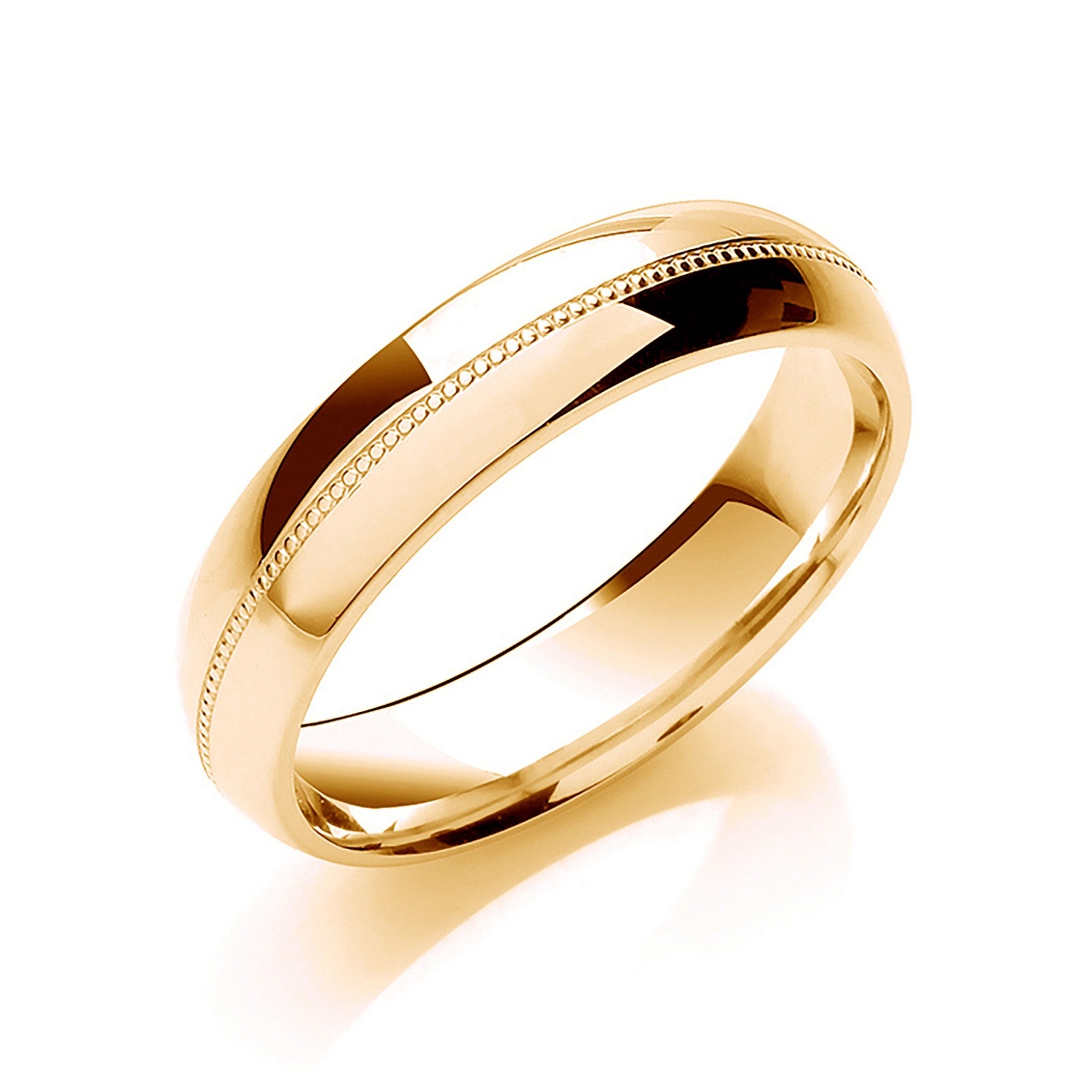 5mm 9CT Gold Milgrain Wedding Band - Robert Anthony Jewellers, Edinburgh