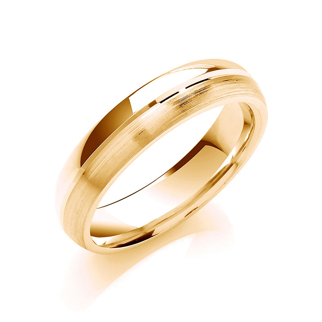 5mm 9CT Gold Grooved Diamond Cut Wedding Band - Robert Anthony Jewellers, Edinburgh