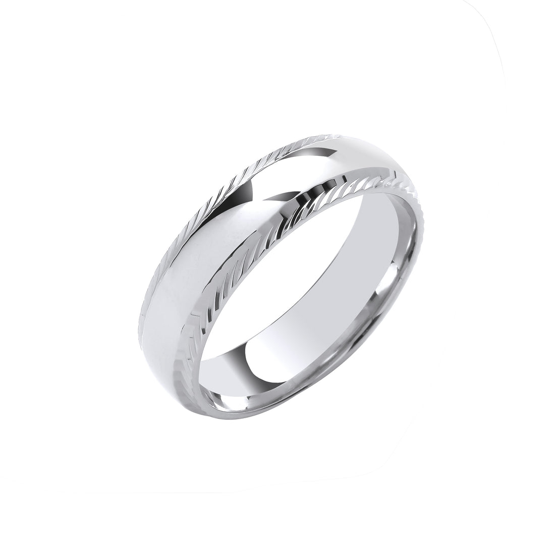 6mm 9CT Gold Traditional Court Diamond Cut Edges Wedding Band - Robert Anthony Jewellers, Edinburgh