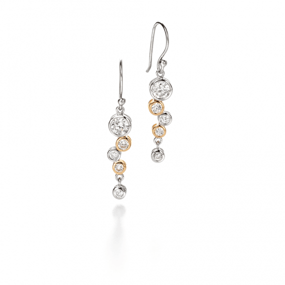 Fiorelli Silver CZ Bubble Drop Earrings - Robert Anthony Jewellers, Edinburgh