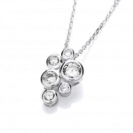 J-Jaz Silver Cubic Zirconia Bubble Pendant - Robert Anthony Jewellers, Edinburgh