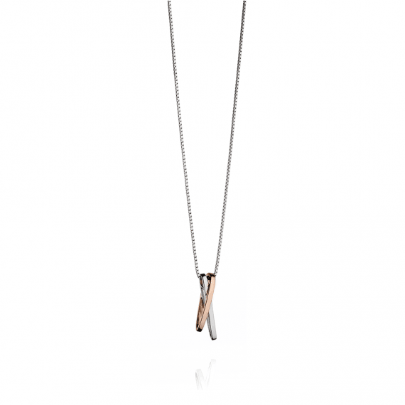 Fiorelli Silver and Gold Plate Crossover Pendant - Robert Anthony Jewellers, Edinburgh